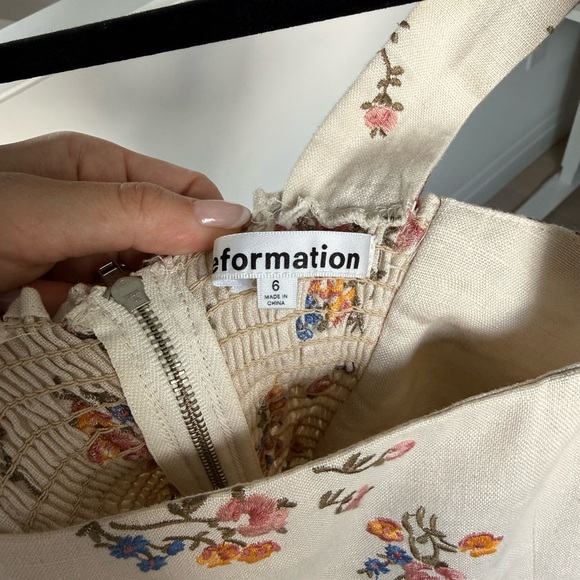 Reformation Floral Embroidered Mini Dress - Picture 3 of 4